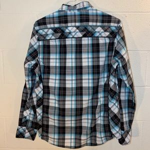 Plaid Buckle Black button down